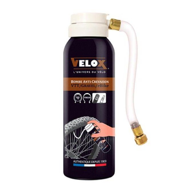 BOMBE ANTI-CREVAISON VELO VELOX  (RACCORD FLEXIBLE VP / VS)                             